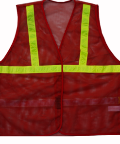 Áo lưới phản quang màu đỏ đậm